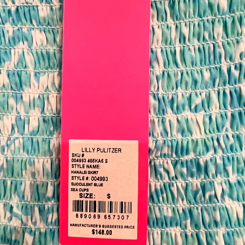SOLD - LILLY PULITZER HANALEI MAXI SKIRT SUCCULENT BLUE SEA CUPS 🌊 - Picture 4 of 5